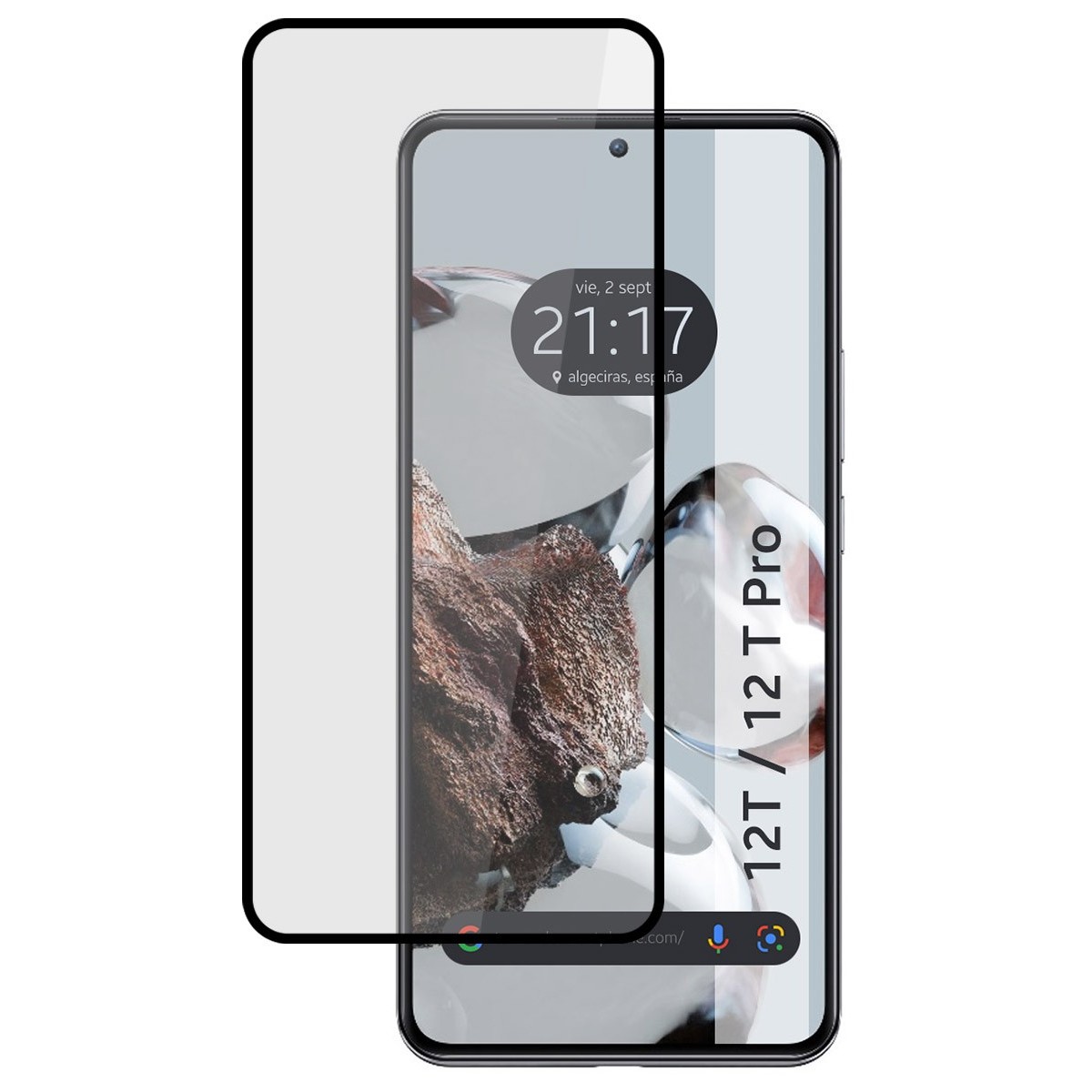 Protector Cristal Templado Completo 5D Full Glue Negro para Xiaomi 12T / 12T Pro 5G Vidrio