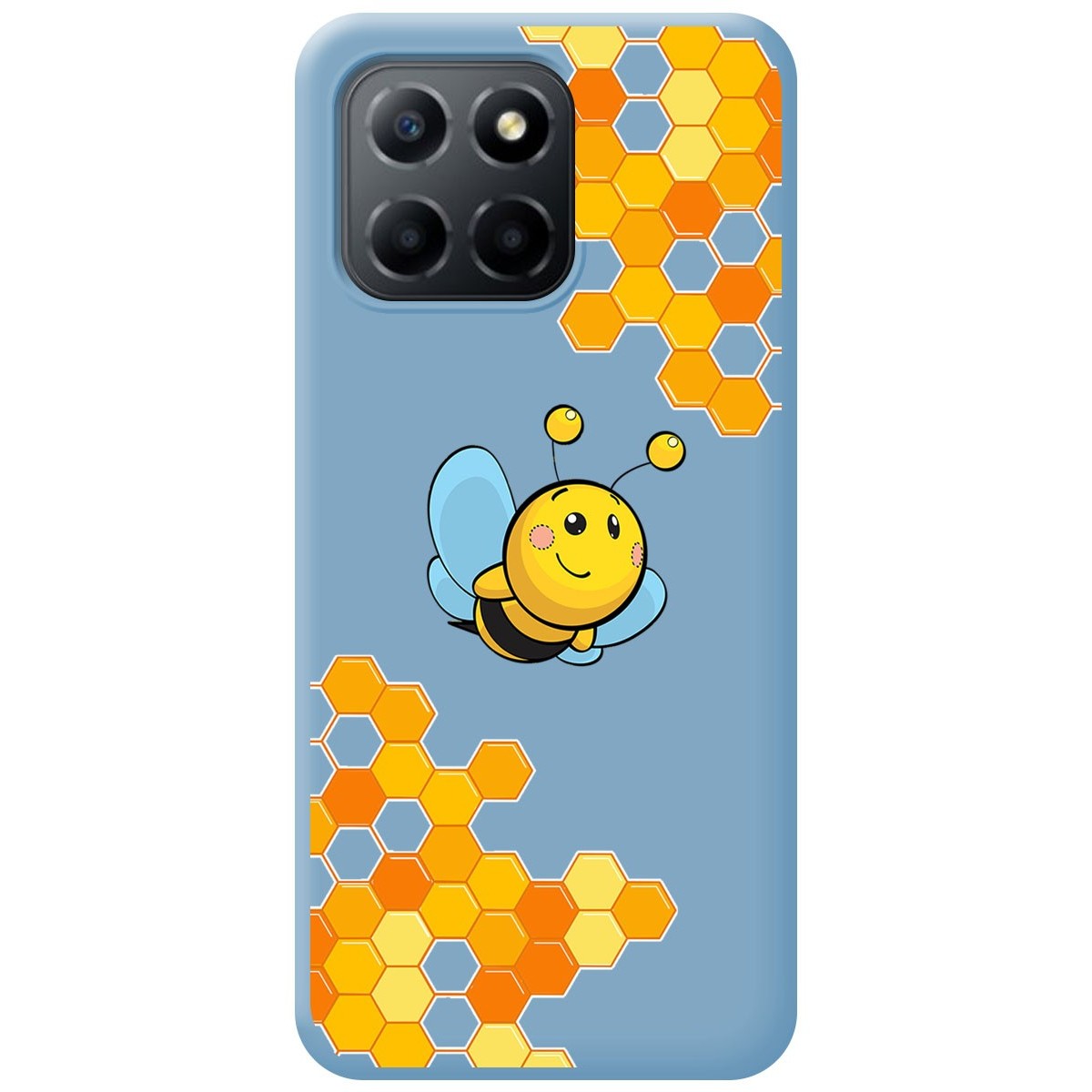 Funda Silicona Líquida Azul para Huawei Honor X8 5G diseño Abeja Dibujos