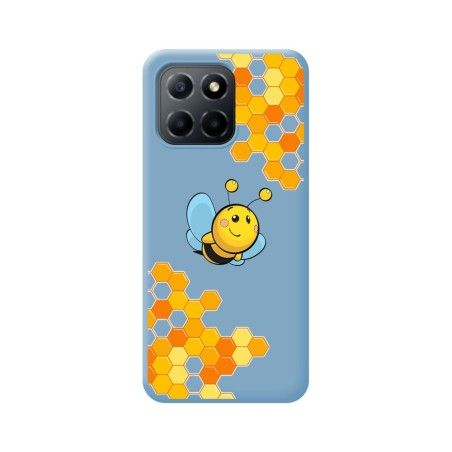 Funda Silicona Líquida Azul para Huawei Honor X8 5G diseño Abeja Dibujos
