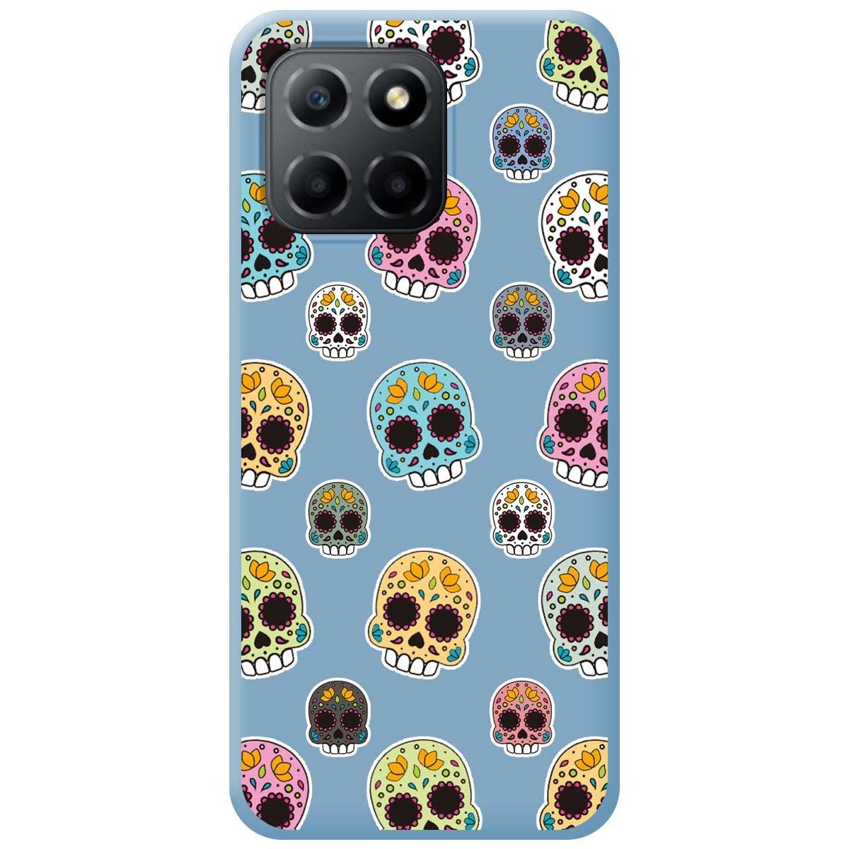 Funda Silicona Líquida Azul para Huawei Honor X8 5G diseño Catrina Dibujos