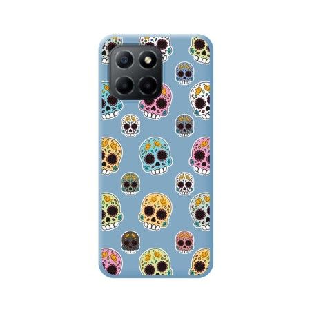 Funda Silicona Líquida Azul para Huawei Honor X8 5G diseño Catrina Dibujos