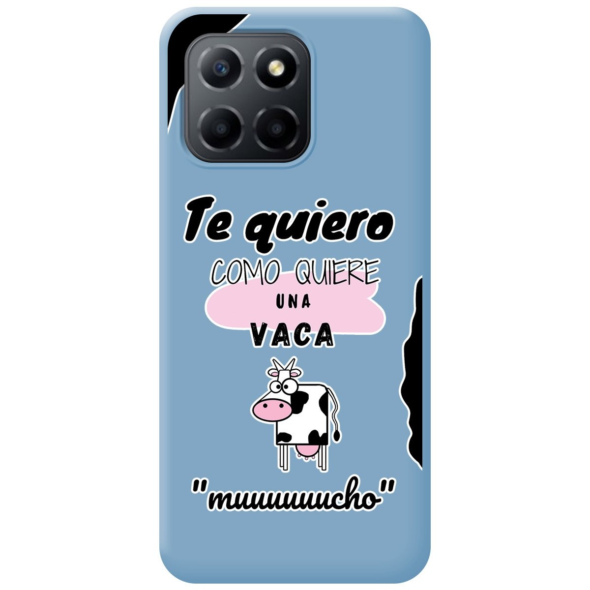 Funda Silicona Líquida Azul para Huawei Honor X8 5G diseño Vaca Dibujos