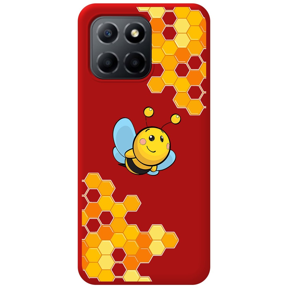 Funda Silicona Líquida Roja para Huawei Honor X8 5G diseño Abeja Dibujos