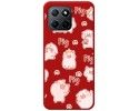 Funda Silicona Líquida Roja para Huawei Honor X8 5G diseño Cerdos Dibujos
