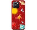 Funda Silicona Líquida Roja para Huawei Honor X8 5G diseño Espacio Dibujos