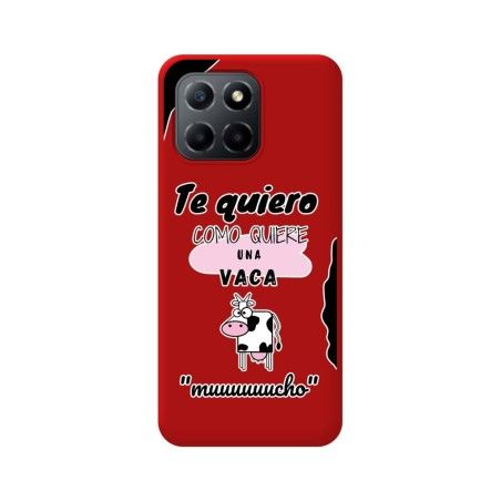 Funda Silicona Líquida Roja para Huawei Honor X8 5G diseño Vaca Dibujos