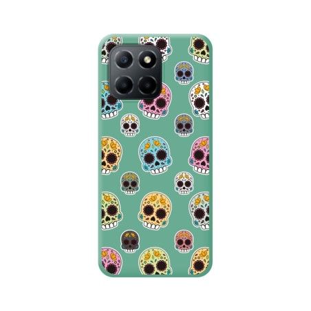 Funda Silicona Líquida Verde para Huawei Honor X8 5G diseño Catrina Dibujos