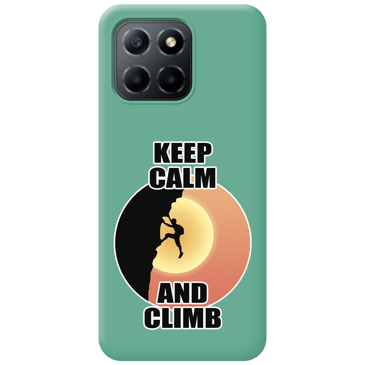 Funda Silicona Líquida Verde para Huawei Honor X8 5G diseño Hombre Escalada Dibujos