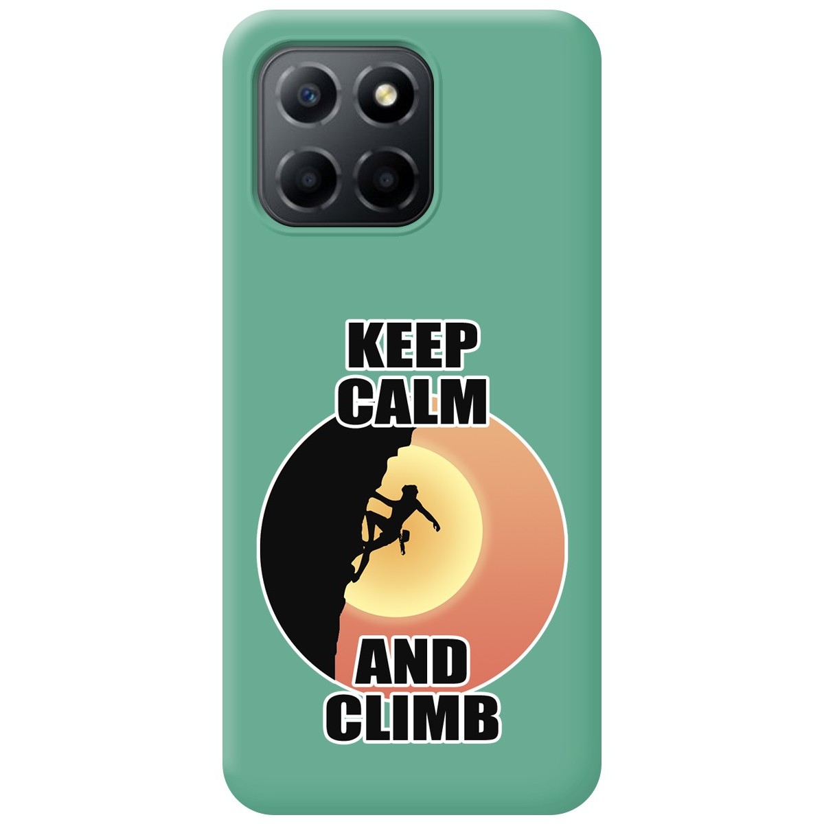 Funda Silicona Líquida Verde para Huawei Honor X8 5G diseño Mujer Escalada Dibujos