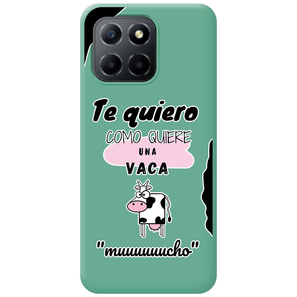 Funda Silicona Líquida Verde para Huawei Honor X8 5G diseño Vaca Dibujos