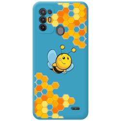 Funda Silicona Líquida Azul para ZTE Blade A52 diseño Abeja Dibujos