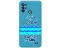 Funda Silicona Líquida Azul para ZTE Blade A52 diseño Agua Dibujos