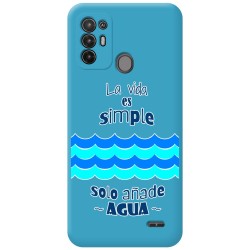 Funda Silicona Líquida Azul para ZTE Blade A52 diseño Agua Dibujos