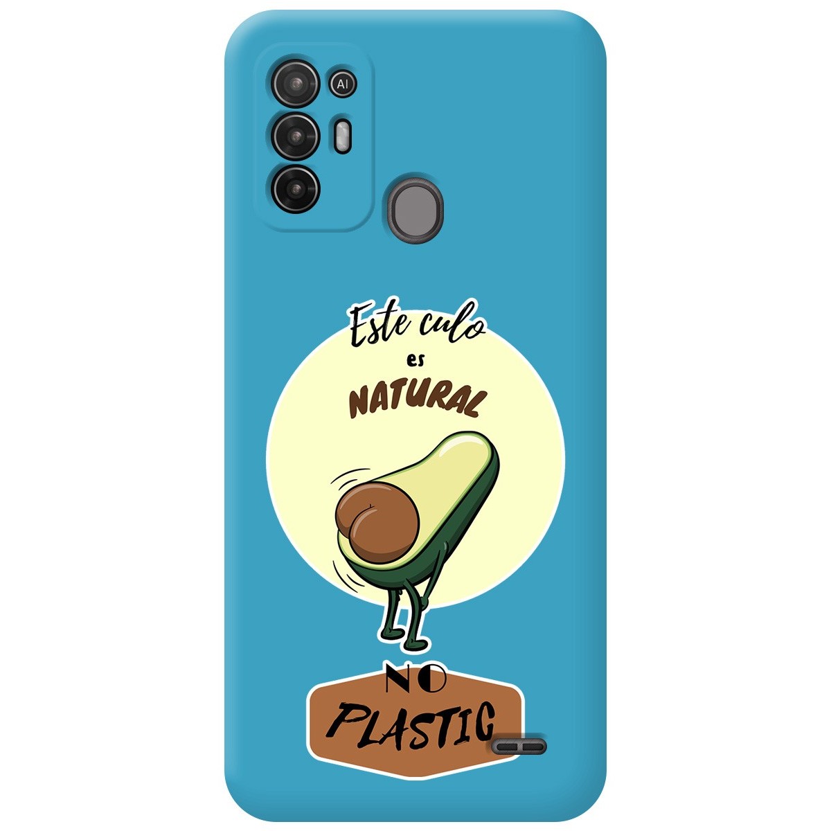 Funda Silicona Líquida Azul para ZTE Blade A52 diseño Culo Natural Dibujos