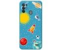 Funda Silicona Líquida Azul para ZTE Blade A52 diseño Espacio Dibujos