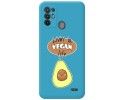 Funda Silicona Líquida Azul para ZTE Blade A52 diseño Vegan Life Dibujos