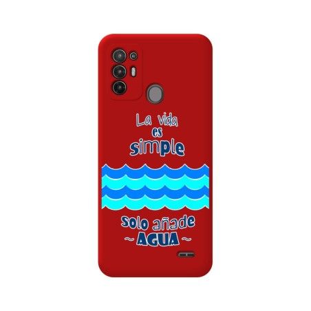 Funda Silicona Líquida Roja para ZTE Blade A52 diseño Agua Dibujos