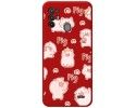 Funda Silicona Líquida Roja para ZTE Blade A52 diseño Cerdos Dibujos