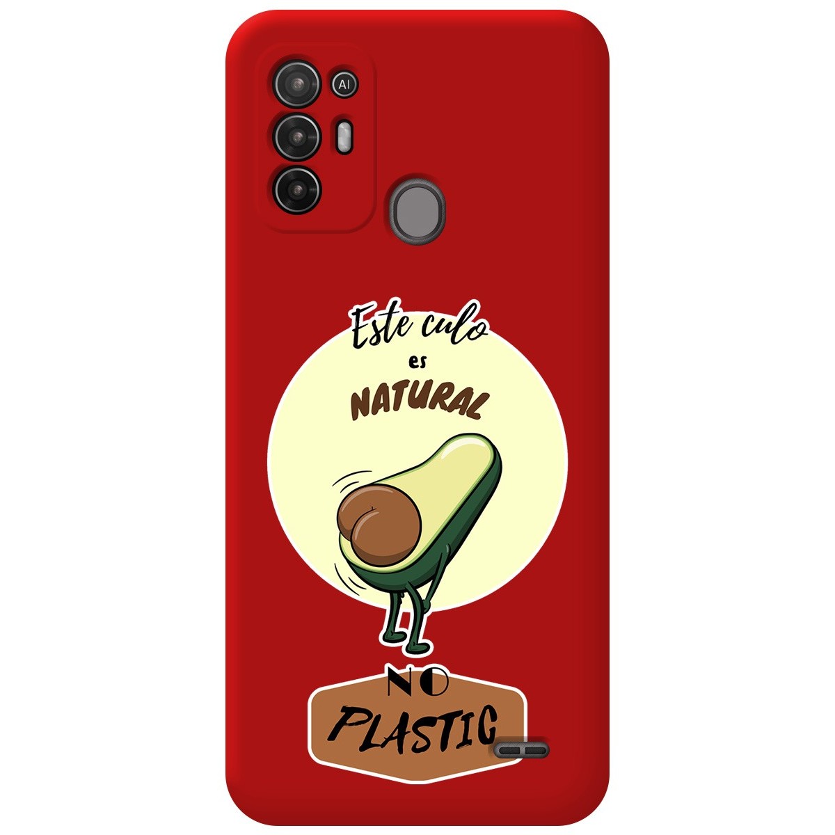 Funda Silicona Líquida Roja para ZTE Blade A52 diseño Culo Natural Dibujos