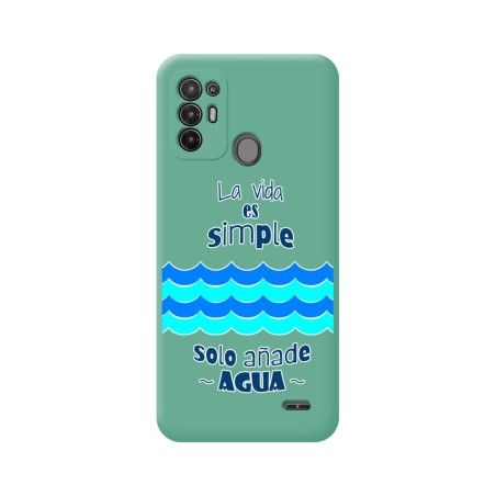 Funda Silicona Líquida Verde para ZTE Blade A52 diseño Agua Dibujos