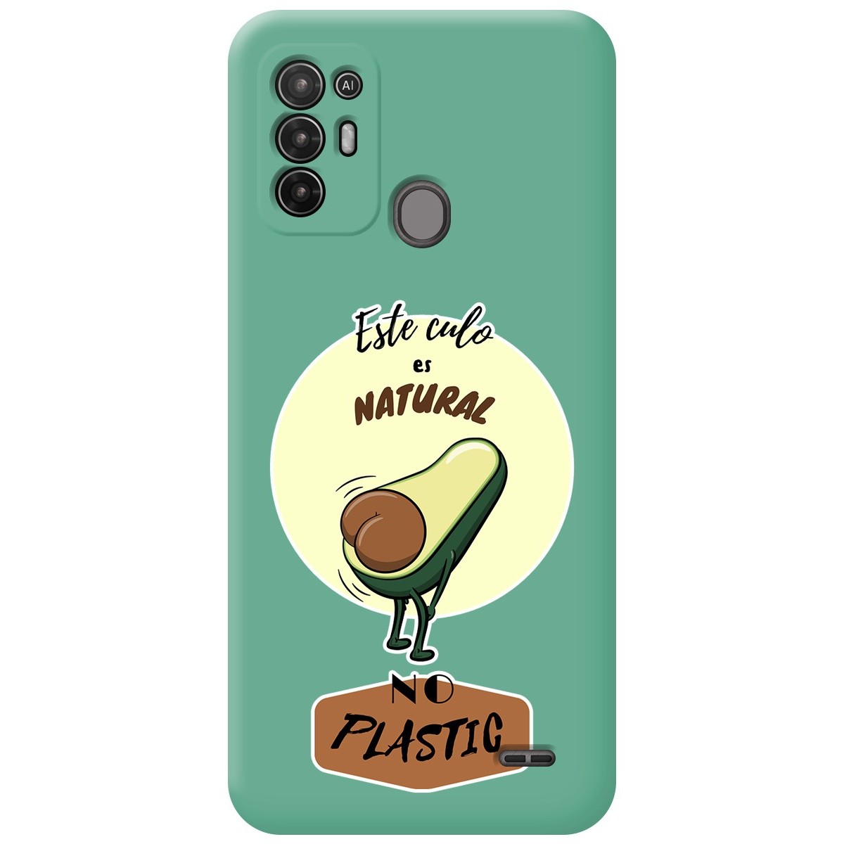 Funda Silicona Líquida Verde para ZTE Blade A52 diseño Culo Natural Dibujos