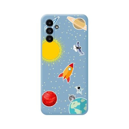 Funda Silicona Líquida Azul para Samsung Galaxy A13 5G diseño Espacio Dibujos