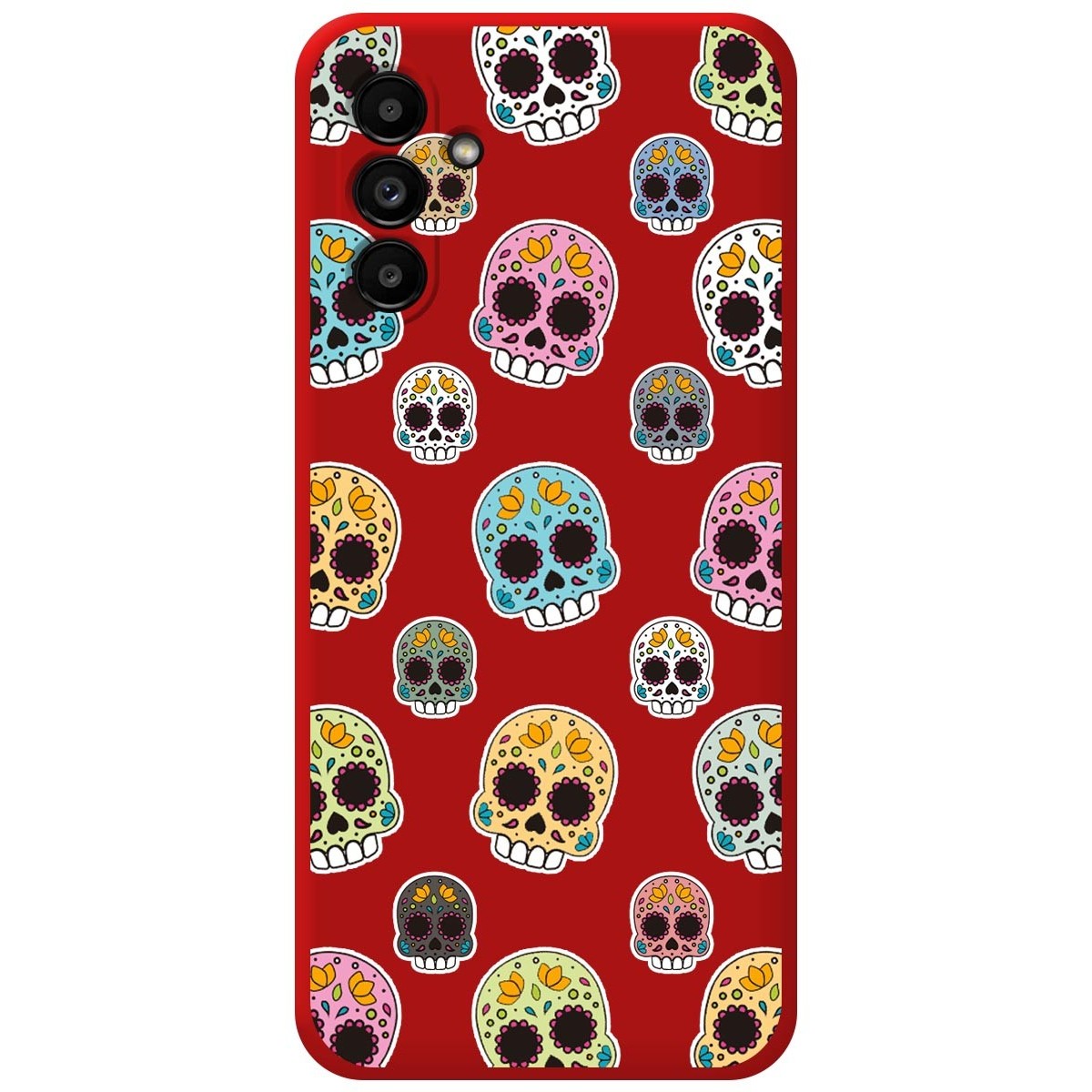 Funda Silicona Líquida Roja para Samsung Galaxy A13 5G diseño Catrina Dibujos