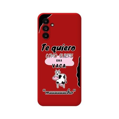 Funda Silicona Líquida Roja para Samsung Galaxy A13 5G diseño Vaca Dibujos