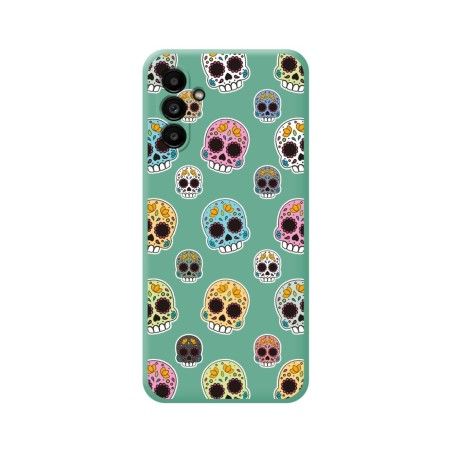 Funda Silicona Líquida Verde para Samsung Galaxy A13 5G diseño Catrina Dibujos