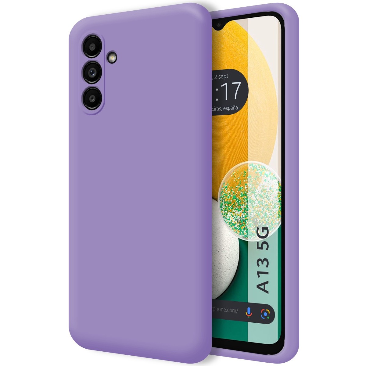 Funda Silicona Líquida Ultra Suave para Samsung Galaxy A13 5G color Morada