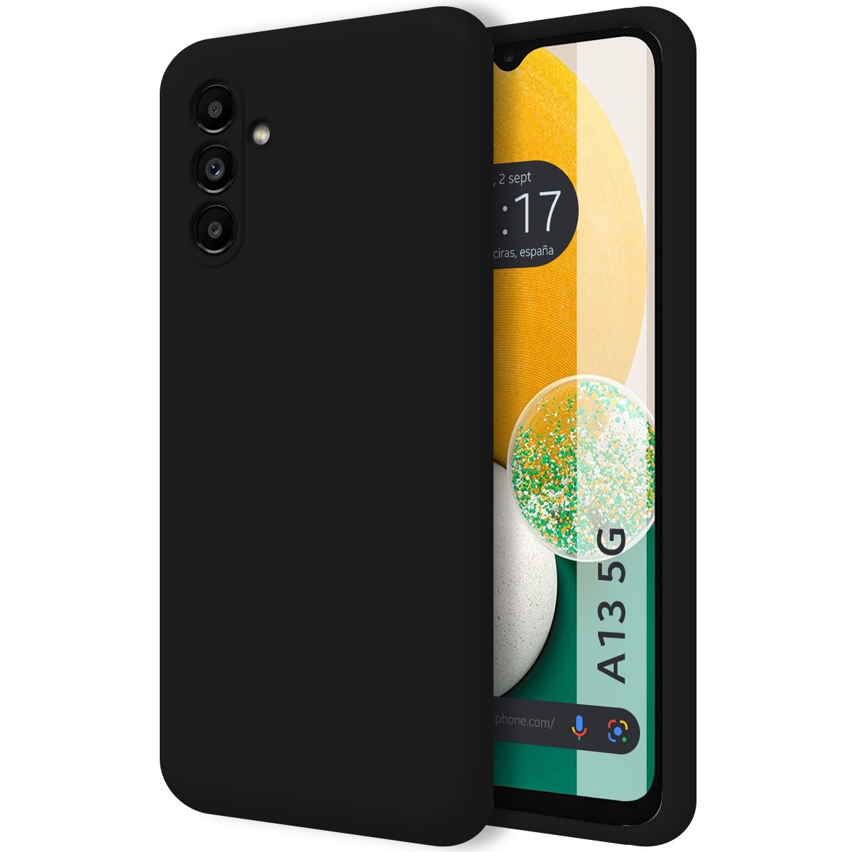 Funda Silicona Líquida Ultra Suave para Samsung Galaxy A13 5G color Negra