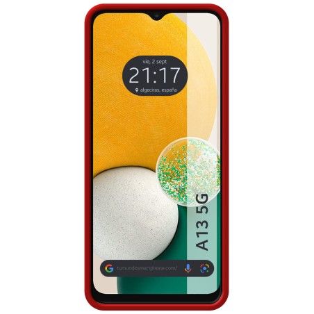 Funda Silicona Líquida Ultra Suave para Samsung Galaxy A13 5G color Roja