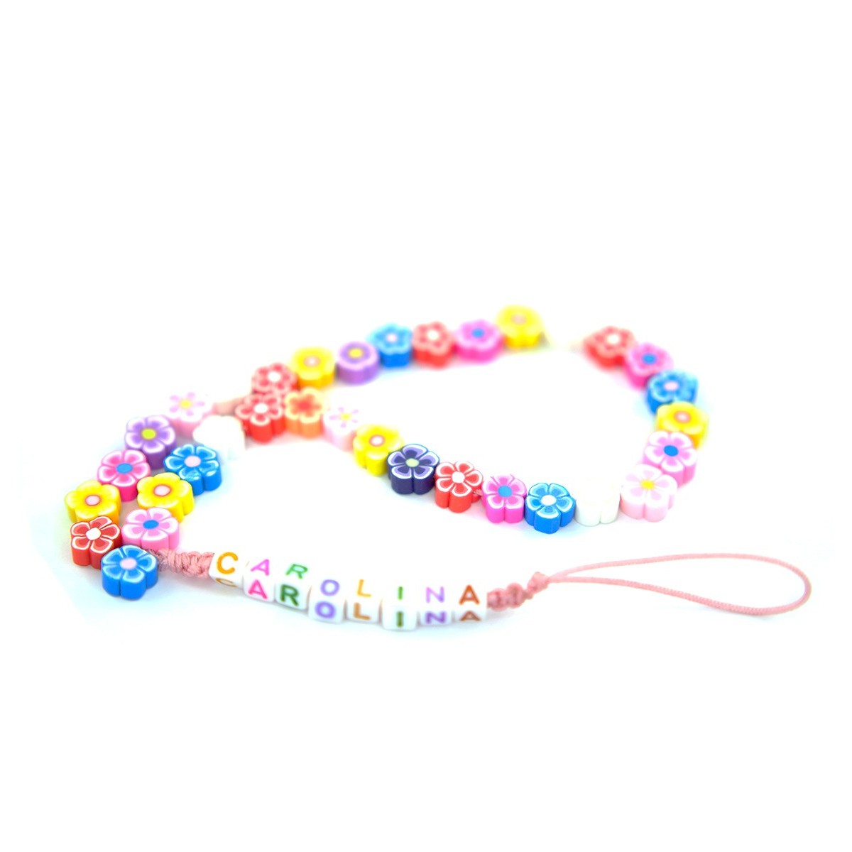 Personaliza tu Pulsera de Cuentas Modelo Flores con Tu Nombre