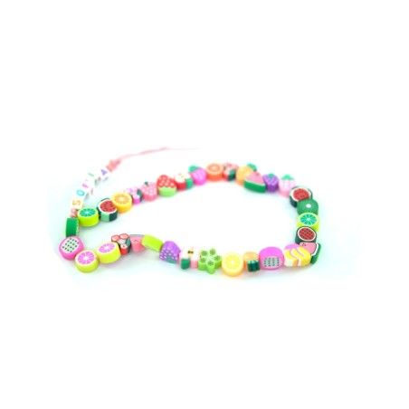 Personaliza tu Pulsera de Cuentas Modelo Frutas con Tu Nombre