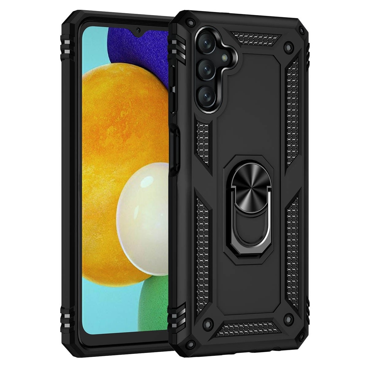 Funda Tough Armor con Anillo Giratorio Negra para Samsung Galaxy A04s
