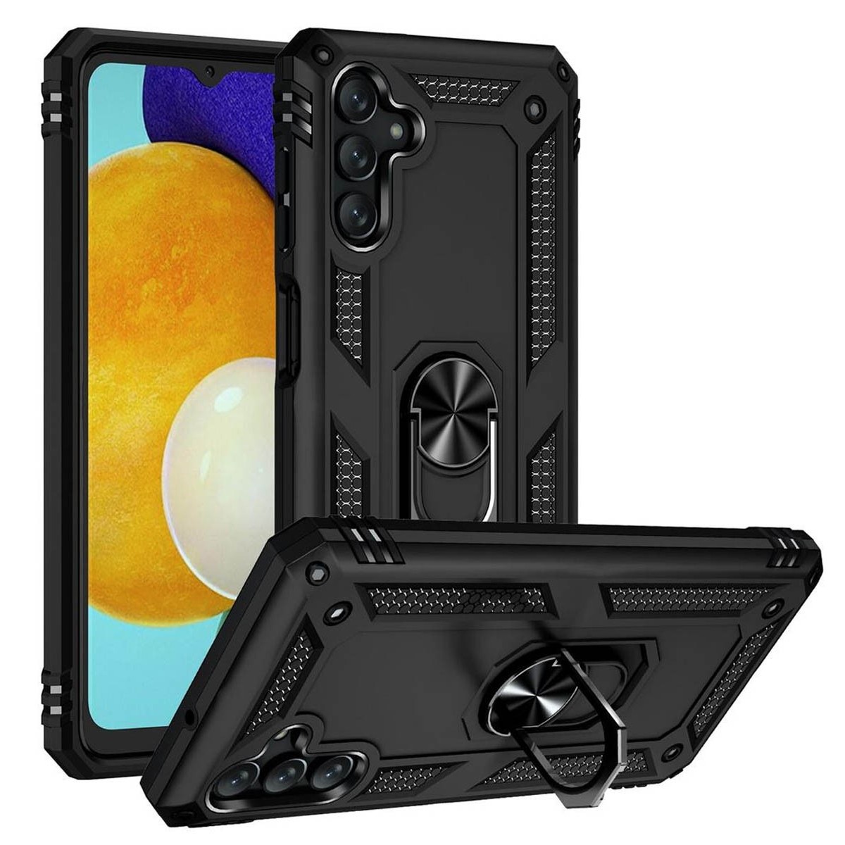 Funda Tough Armor con Anillo Giratorio Negra para Samsung Galaxy A04s