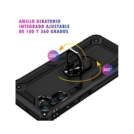 Funda Tough Armor con Anillo Giratorio Negra para Samsung Galaxy A04s