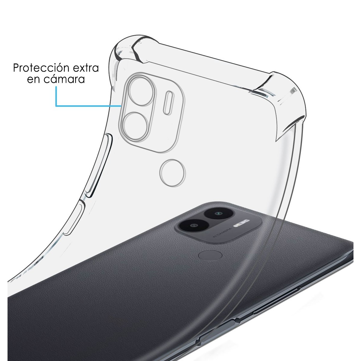 Funda Silicona Antigolpes Transparente para Xiaomi Redmi A1 Plus