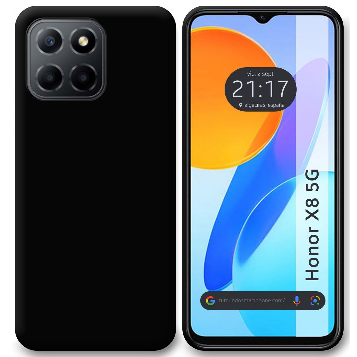 Funda Silicona Gel TPU Negra para Huawei Honor X8 5G