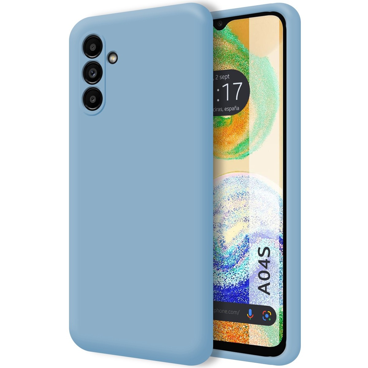 Funda Silicona Líquida Ultra Suave para Samsung Galaxy A04s color Azul
