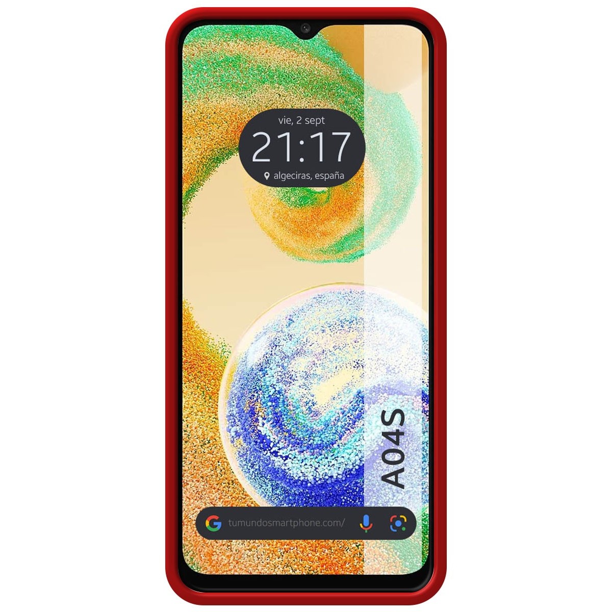 Funda Silicona Líquida Ultra Suave para Samsung Galaxy A04s color Roja