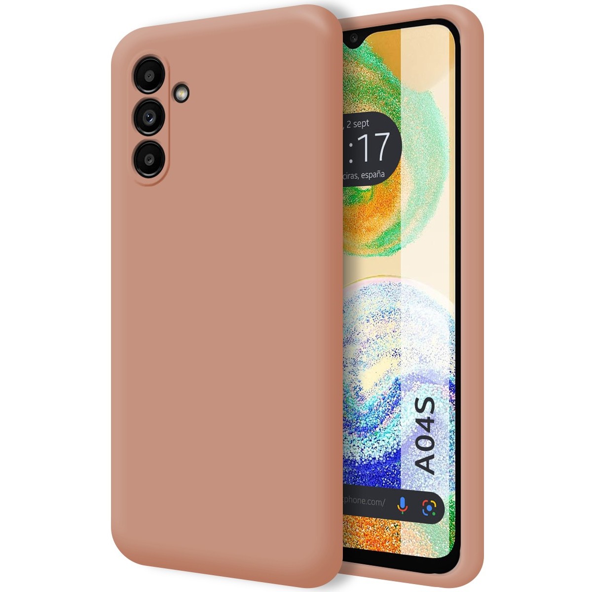 Funda Silicona Líquida Ultra Suave para Samsung Galaxy A04s color Rosa