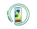 Funda Colgante Transparente para Xiaomi Redmi A1 Plus con Cordon Verde Agua