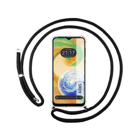 Funda Colgante Transparente para Samsung Galaxy A04s con Cordon Negro