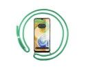 Funda Colgante Transparente para Samsung Galaxy A04s con Cordon Verde Agua