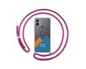 Personaliza tu Funda Colgante Transparente para Xiaomi Redmi A1 Plus con Cordon Rosa Fucsia Dibujo Personalizada
