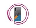 Personaliza tu Funda Colgante Transparente para Samsung Galaxy A04s con Cordon Rosa Fucsia Dibujo Personalizada