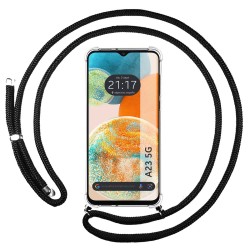 Funda Colgante Transparente para Samsung Galaxy A23 5G con Cordon Negro