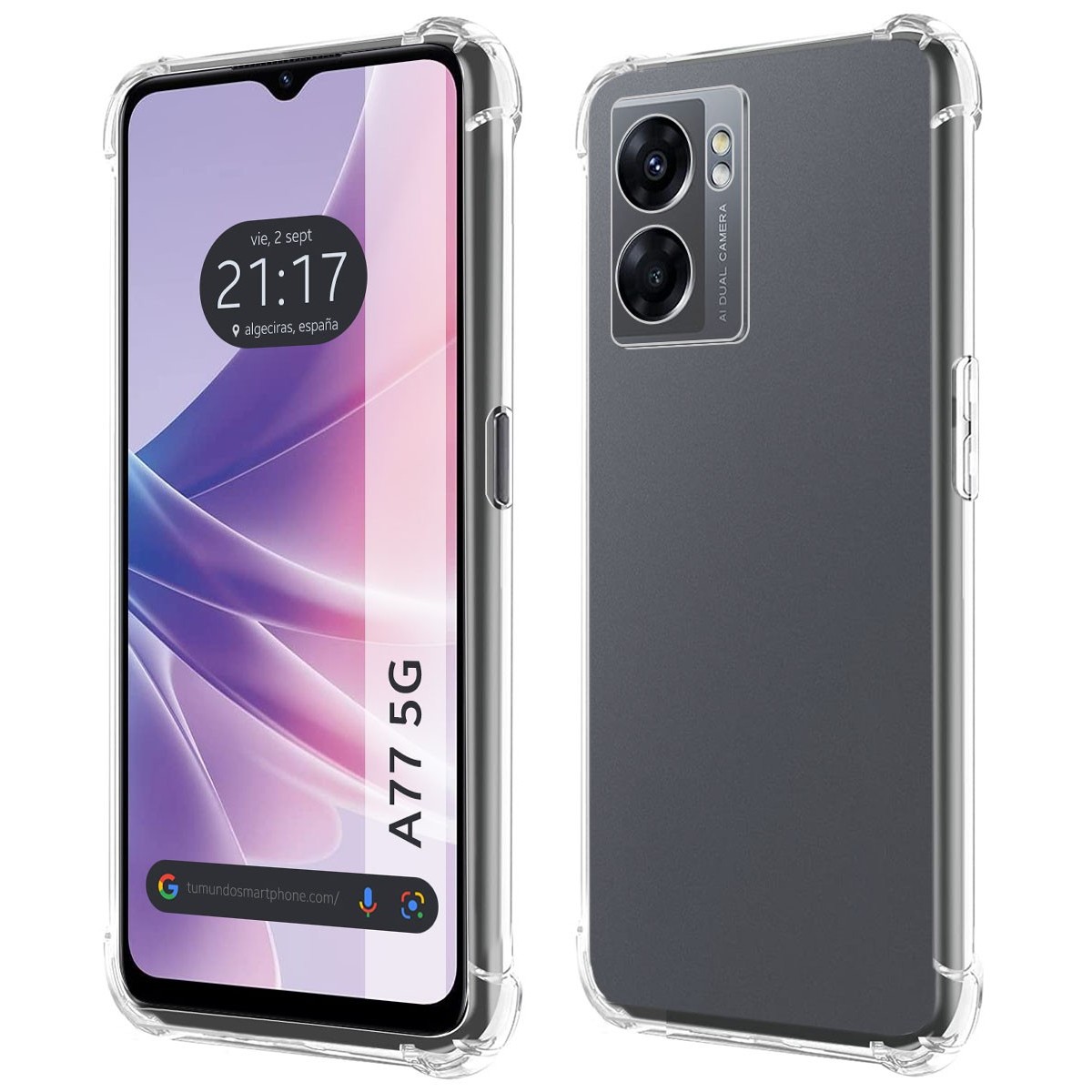 Funda Silicona Antigolpes Transparente para Oppo A77 5G
