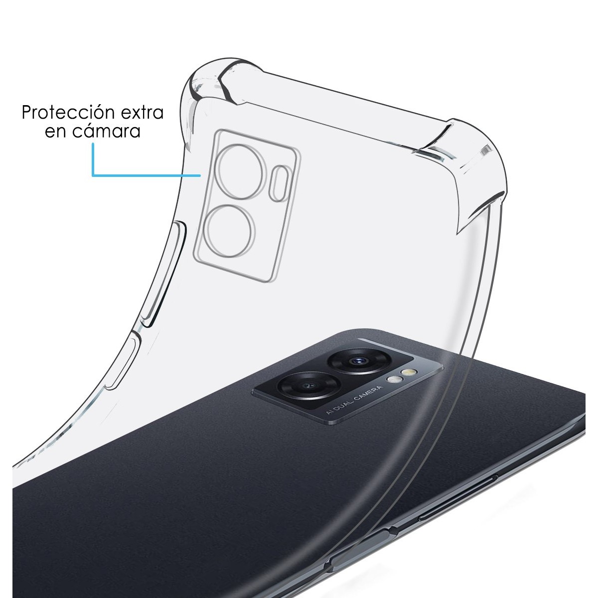 Funda Silicona Antigolpes Transparente para Oppo A77 5G